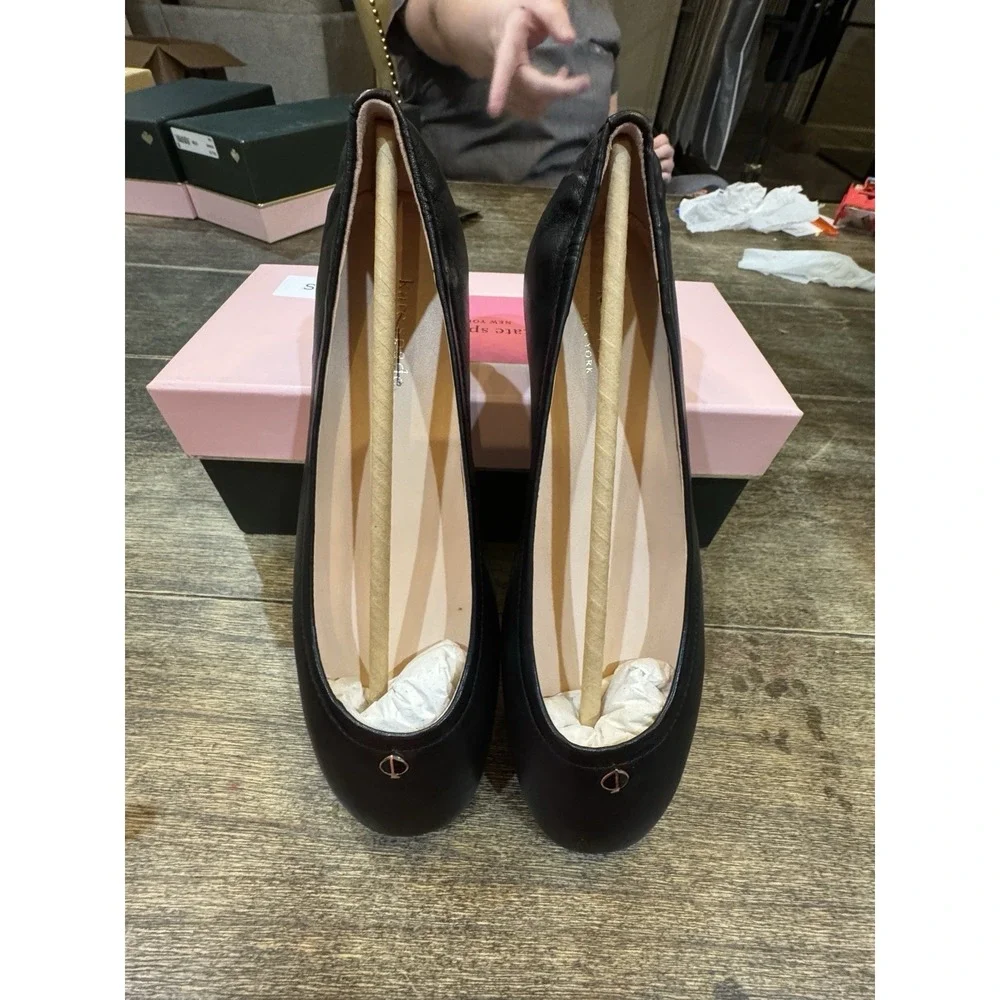 Kate Spade Kora Black Leather Ballet Flats Shoes Women Size 6.5‎